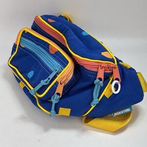 RARE Mokuyobi Classic Fanny Pack Sling Blue Colorful Colorblock USA Made